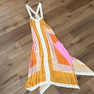 O'Neill Colorblock Maxi Dress in Pink, Mustard & White